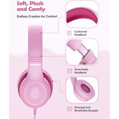  [아마존 핫딜] [아마존핫딜]Mpow CH6 [2019 New Version] Kids Headphones Over-Ear/On-Ear, HD Sound Sharing Function Headphones for Children Boys Girls, Volume Limited Safe Foldable Headset W/Mic for School/PC/