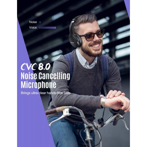  [아마존 핫딜] Mpow H19 IPO Active Noise Cancelling Headphones, Bluetooth 5.0 Wireless Headphones with CVC 8.0 Mic, Hi-Fi Stereo Deep Bass, Rapid Charge 30H Playtime, Memory-Protein Earpads Over