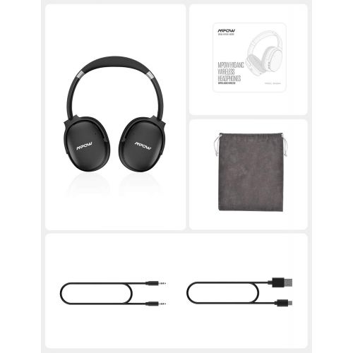  [아마존 핫딜] Mpow Active Noise Cancelling Headphones, Wireless Bluetooth Headphones Over Ear with 30H Playtime, Dual-Mic CVC6.0 HiFi Deep Bass Sound, Soft Memory Foam Ear Cups with Adjustable Headba