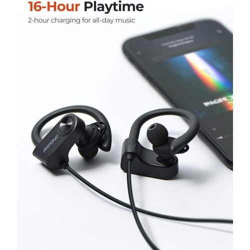  [아마존 핫딜] Mpow D9 Bluetooth Headphones Sport,16H Playtime IPX7 Waterproof Wireless Headphones Sport Earbuds W/aptX Bass Stereo, Running Headphones Bluetooth Earphones W/CVC 6.0 Noise Cancell