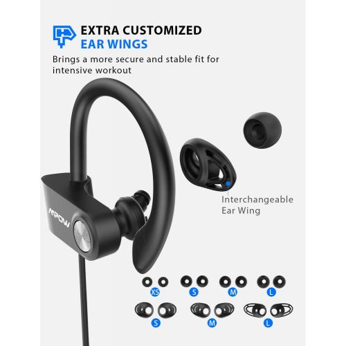  [아마존 핫딜] Mpow D9 Bluetooth Headphones Sport,16H Playtime IPX7 Waterproof Wireless Headphones Sport Earbuds W/aptX Bass Stereo, Running Headphones Bluetooth Earphones W/CVC 6.0 Noise Cancell