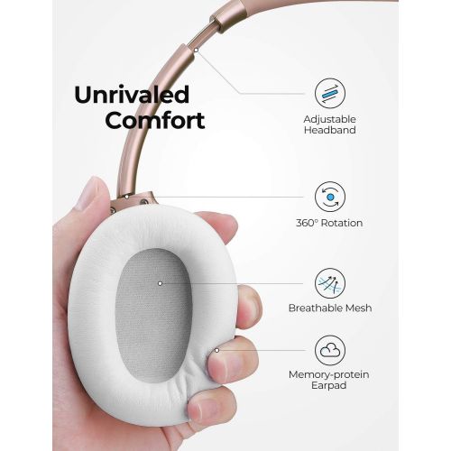  [아마존 핫딜] Mpow H12 Hybrid Active Noise Cancelling Bluetooth Headphones, [Upgraded] Wireless Headphones Over Ear with Hi-Fi Deep Bass, CVC 6.0 Microphone, Soft Protein Earpads, 30H Playtime f