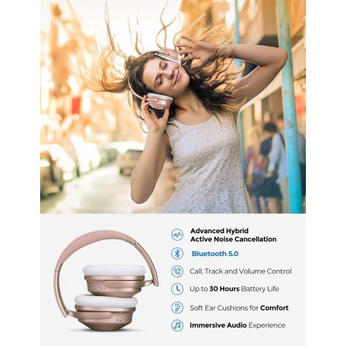  [아마존 핫딜] Mpow H12 Hybrid Active Noise Cancelling Bluetooth Headphones, [Upgraded] Wireless Headphones Over Ear with Hi-Fi Deep Bass, CVC 6.0 Microphone, Soft Protein Earpads, 30H Playtime f