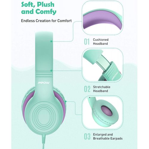  [아마존 핫딜] Mpow CH6 [New Version] Kids Headphones Over-Ear/On-Ear, HD Sound Sharing Function Headphones for Children Boys Girls, Volume Limited Safe Foldable Headset W/Mic for School/PC/Cellp