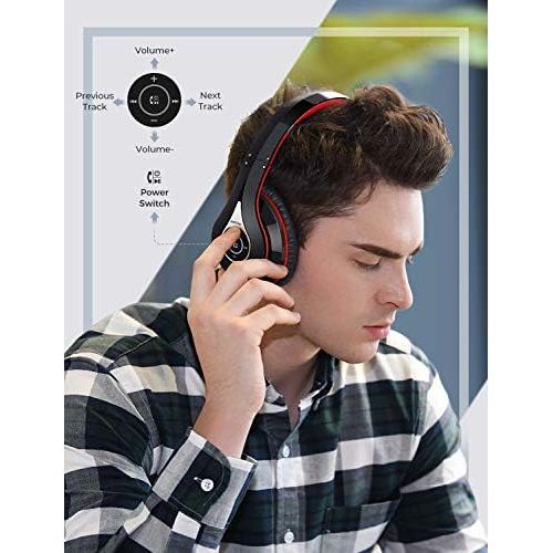  [아마존베스트]Mpow 059 Bluetooth Headphones Over Ear, Hi-Fi Stereo Wireless Headset, Foldable, Soft Memory-Protein Earmuffs, w/Built-in Mic Wired Mode PC/Cell Phones/TV