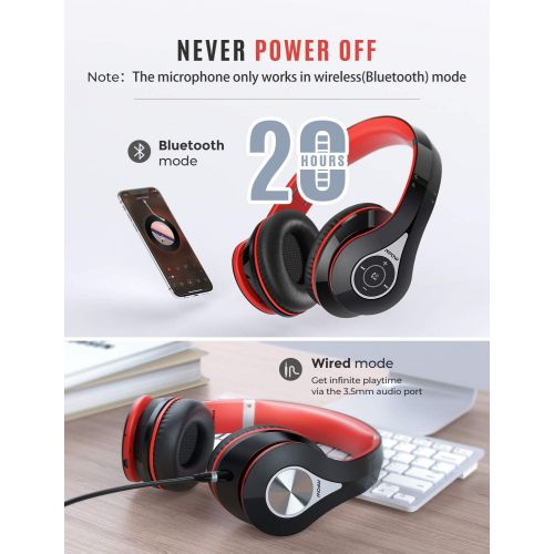  [아마존베스트]Mpow 059 Bluetooth Headphones Over Ear, Hi-Fi Stereo Wireless Headset, Foldable, Soft Memory-Protein Earmuffs, w/Built-in Mic Wired Mode PC/Cell Phones/TV