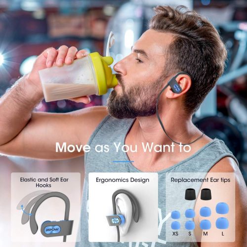  [아마존베스트]Mpow Flame Bluetooth Headphones, IPX7 Waterproof Wireless Sport Headphones, Bass+/Hi-fi Stereo/in-Ear Earphones w/Mic, 7-9 Hrs Playtime Sport Headphones, Perfect for Running and Gy