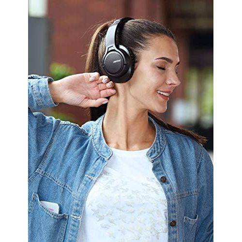  [아마존베스트]Mpow H7 Bluetooth Headphones Over Ear, 18 Hrs Comfortable Wireless Headphones w/Bag, Rechargeable HiFi Stereo Headset, CVC6.0 Headphones with Microphone for Cellphone Tablet(Black)