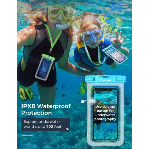  [아마존베스트]Mpow 024 Waterproof Case, Universal IPX8 Waterproof Phone Pouch Underwater Protective Dry Bag Compatible iPhone Xs Max/XS/XR/X/8/8P, Galaxy S10/S9, Google Pixel/HTC up to 6.5 (Blue