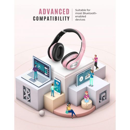  [아마존베스트]Mpow 059 Bluetooth Headphones Over Ear, Hi-Fi Stereo Wireless Headset, Foldable, Soft Memory-Protein Earmuffs, w/Built-in Mic Wired Mode PC/Cell Phones/TV