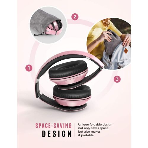  [아마존베스트]Mpow 059 Bluetooth Headphones Over Ear, Hi-Fi Stereo Wireless Headset, Foldable, Soft Memory-Protein Earmuffs, w/Built-in Mic Wired Mode PC/Cell Phones/TV