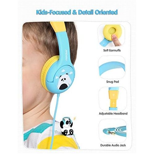  [아마존베스트]Mpow CH1 Kids Headphones w/85dB Volume Limited Hearing Protection & Music Sharing Function, Kids Friendly Safe Food Grade Material, Tangle-Free Cord, Wired On-Ear Headphones for Ch