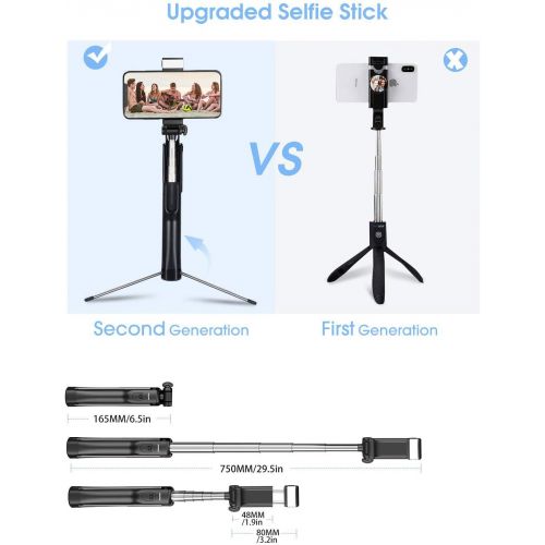 [아마존베스트]Mpow Selfie Stick Tripod, 3 in 1 Extendable Selfie Stick Monopod with Bluetooth Remote & Fill Light, Compatible with Gopro/Small Camera iPhone Xs max/XS/XR/X/8/8 plus/7/7 plus/6s,G