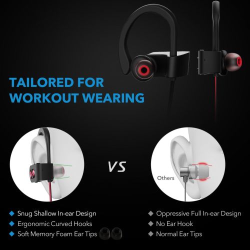  Mpow Flame Bluetooth Headphones Sport IPX7 Waterproof Wireless Sport Earbuds, Richer Bass HiFi Stereo In-Ear Earphones, 7-9 Hrs Playback, Running Headphones W/CVC6.0 Noise Cancelli