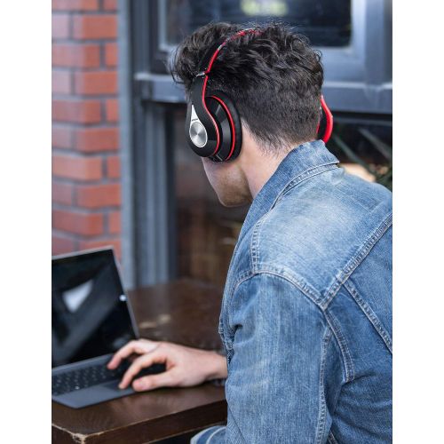  Mpow 059 Bluetooth Headphones Over Ear, Hi-Fi Stereo Wireless Headset, Foldable, Soft Memory-Protein Earmuffs, w/Built-in Mic Wired Mode PC/Cell Phones/TV