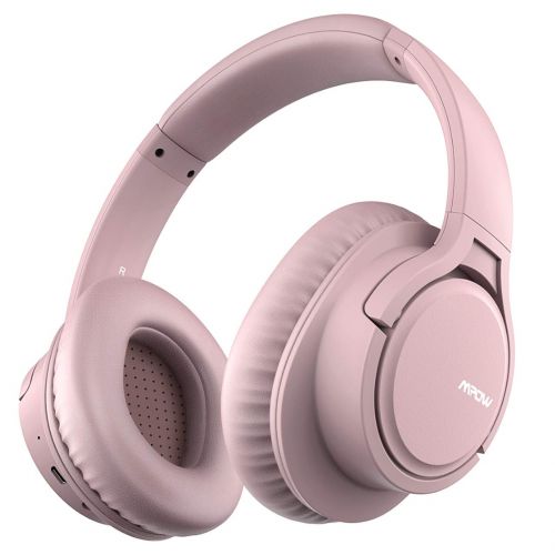  Mpow H7 Bluetooth Headphones Over Ear, Comfortable Wireless Headphones W/Bag, Rechargeable HiFi Stereo Headset, CVC6.0 Headphones with Microphone for Cellphone Tablet(Rose Gold)