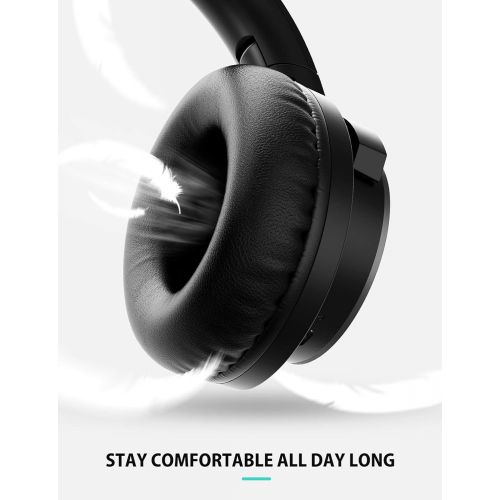  Mpow H5 Active Noise Cancelling Headphones, ANC Over Ear Wireless Bluetooth Headphones wMic, Dual 40 mm Drivers, Superior Deep Bass for PCCell Phone (25-30Hrs Playtime, CVC6.0 No