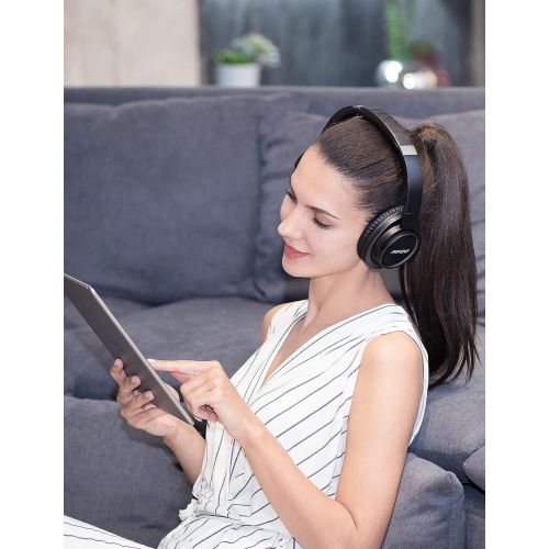  Mpow H5 Active Noise Cancelling Headphones, ANC Over Ear Wireless Bluetooth Headphones wMic, Dual 40 mm Drivers, Superior Deep Bass for PCCell Phone (25-30Hrs Playtime, CVC6.0 No