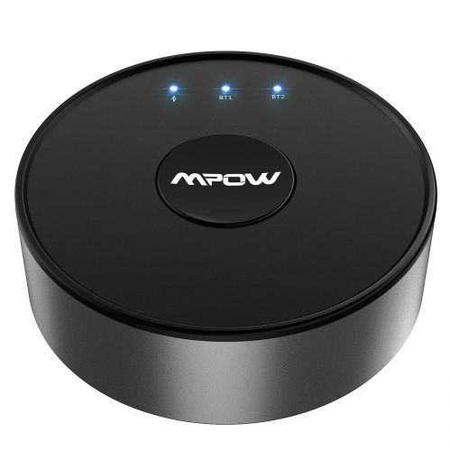  Mpow Bluetooth 5.0 Transmitter for TV, Bluetooth Audio Adapter with aptX, aptX-LL, aptX-HD for Original Voice Enjoyment, 50 FT Range Bluetooth Aux Adapter, No Battery for Always St