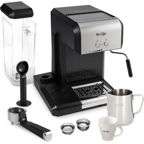  Mr. Coffee Cafe Steam Automatic Espresso and Cappuccino Machine, SilverBlack