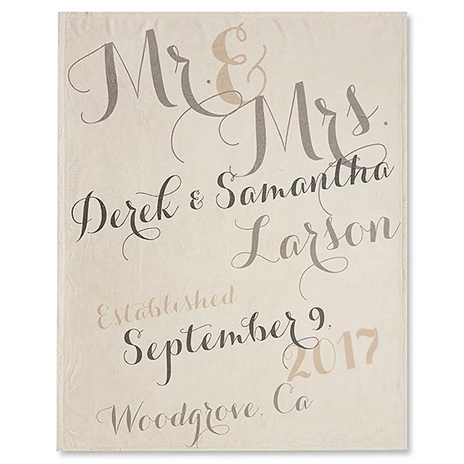  Mr. & Mrs. Fleece Throw Blanket