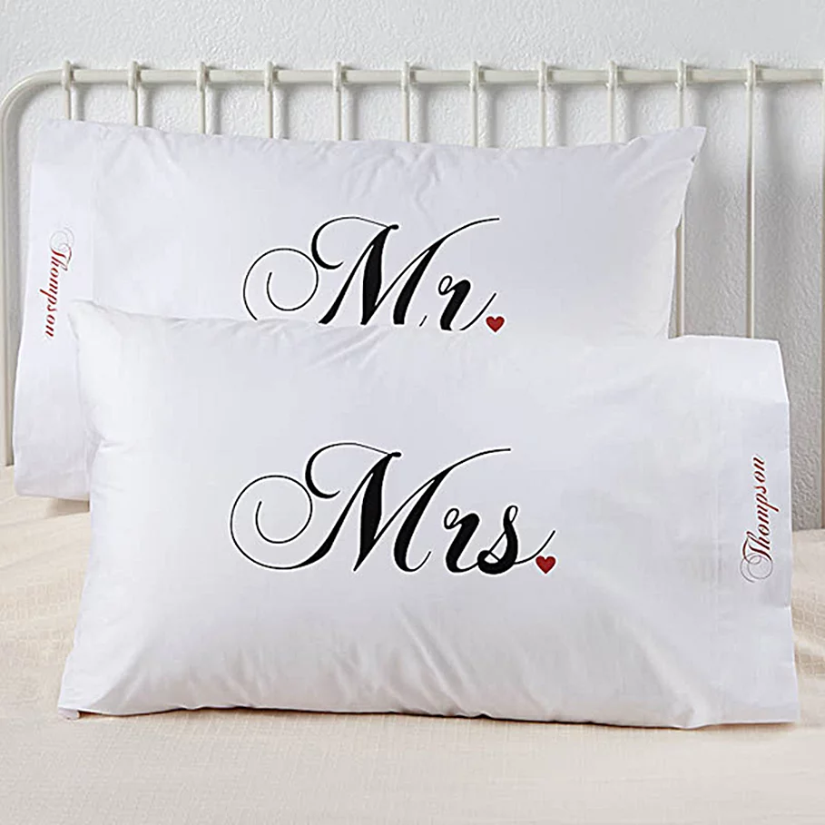  Mr. and Mrs. Collection Pillowcase Pair