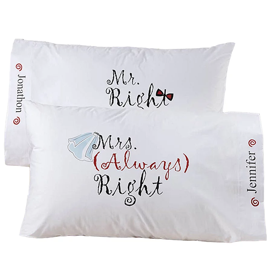  Mr. and Mrs. Right Pillowcase Pair