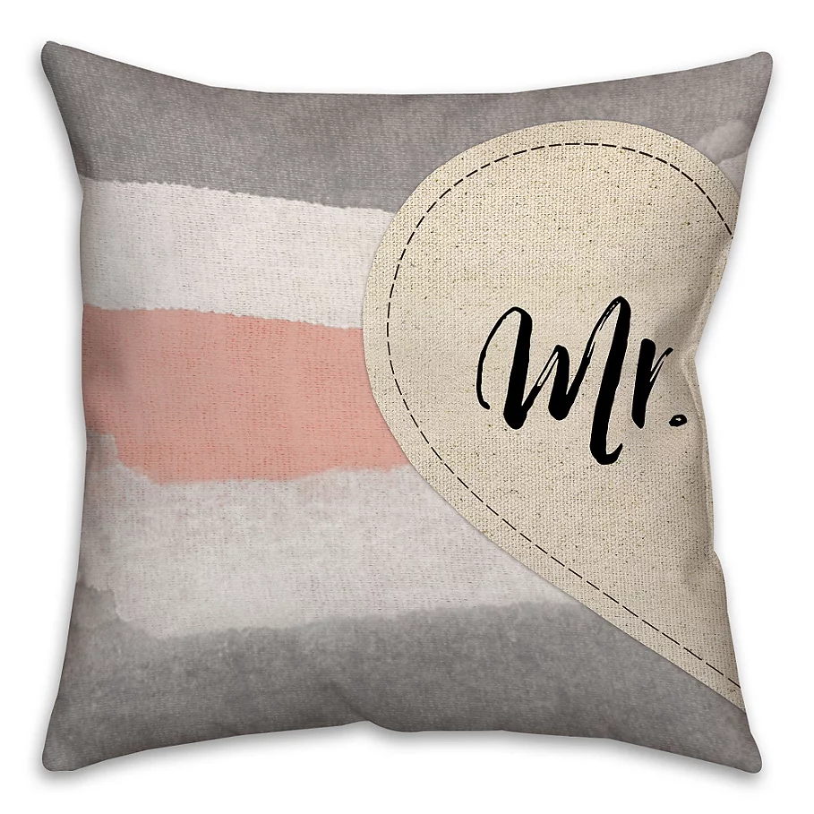  Mr. and Mrs. Dual Sided Throw Pillow