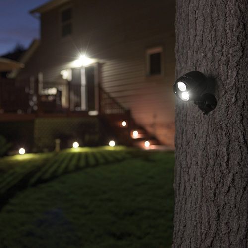  Mr. Beams Mr Beams MBN354 Networked LED Wireless Motion Sensing Spotlight System with NetBright Technology, 200-Lumens, Brown, 4-Pack