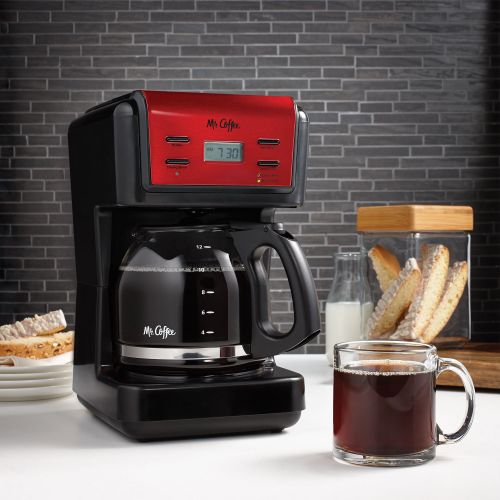  Mr. Coffee 12-Cup Programmable Coffee Maker, Red (BVMC-KNX26)