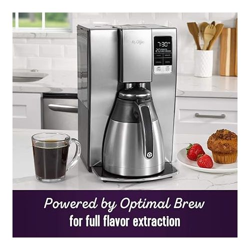  Mr. Coffee 10 Cup Thermal Programmable Coffeemaker, Stainless Steel