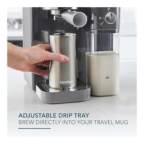  Mr. Coffee Prima Latte Luxe, Single/Double Shot Espresso, Cappuccino, Latte Machine with Optimized Frother and Convenient One-Touch Control Panel