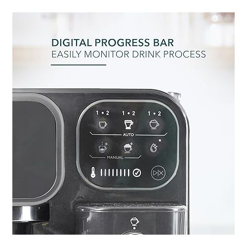  Mr. Coffee Prima Latte Luxe, Single/Double Shot Espresso, Cappuccino, Latte Machine with Optimized Frother and Convenient One-Touch Control Panel