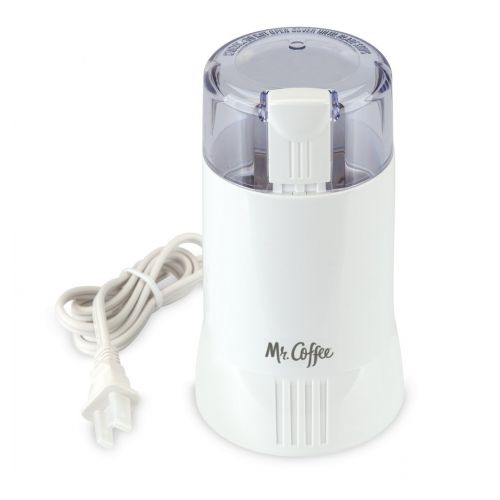  Mr. Coffee Electric Blade Coffee Bean Grinder, White, 1 Speed - IDS55-RB