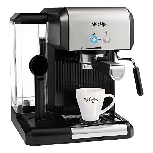  Mr. Coffee Cafe Steam Automatic Espresso and Cappuccino Machine, Silver/Black