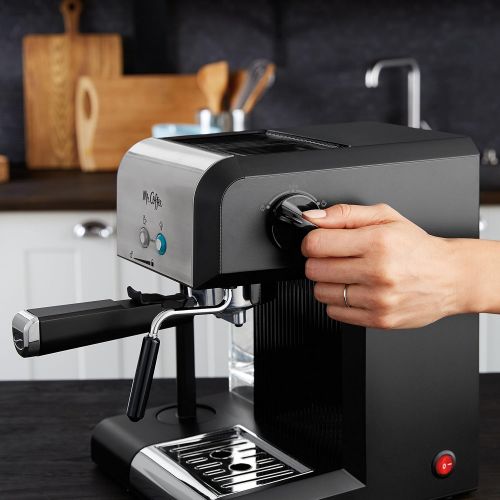  Mr. Coffee Cafe Steam Automatic Espresso and Cappuccino Machine, Silver/Black