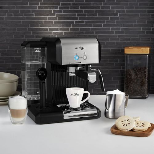  Mr. Coffee Cafe Steam Automatic Espresso and Cappuccino Machine, Silver/Black