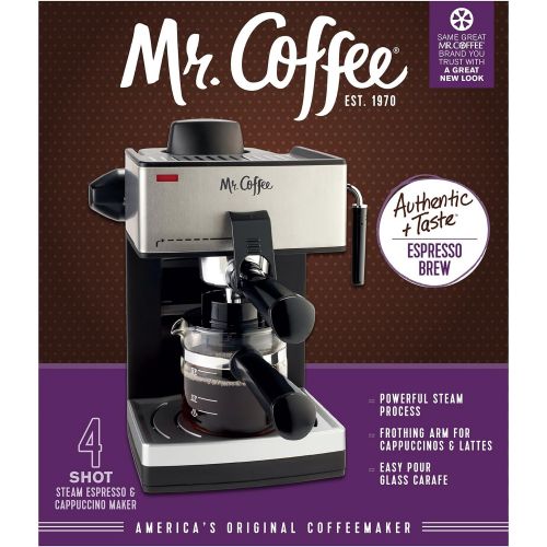  Mr. Coffee 4-Cup Steam Espresso System with Milk Frother