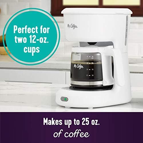  Mr. Coffee 2134286 5-Cup Mini Brew Switch Coffee Maker, White