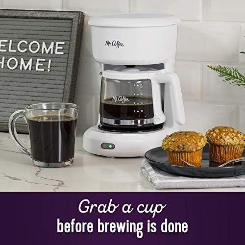  Mr. Coffee 2134286 5-Cup Mini Brew Switch Coffee Maker, White