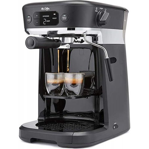  Mr. Coffee All-in-One Occasions Specialty Pods Coffee Maker, 10-Cup Thermal Carafe, and Espresso with Milk Frother and Storage Tray, Black