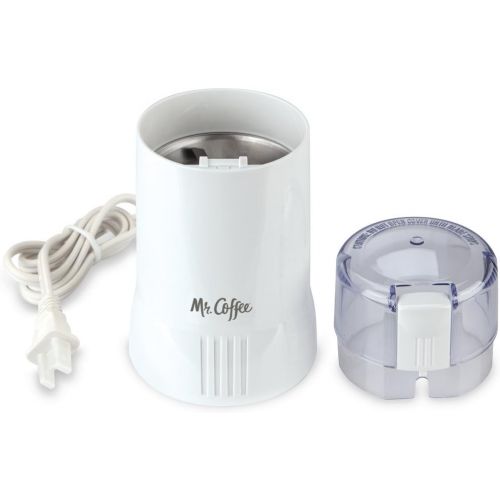  Mr. Coffee Electric Blade Coffee Bean Grinder, White, 1 Speed - IDS55-RB