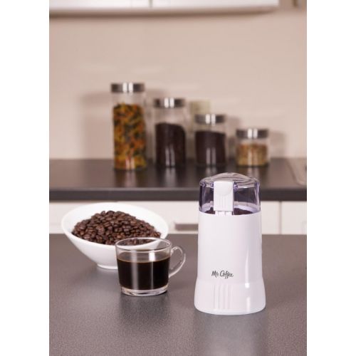  Mr. Coffee Electric Blade Coffee Bean Grinder, White, 1 Speed - IDS55-RB