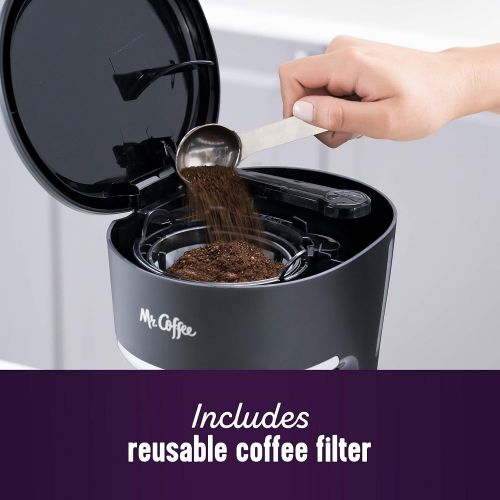  [아마존베스트]Mr. Coffee 5 Cup Programmable 25 oz. Mini, Brew Now or Later, with Water Filtration and Nylon Reusable Filter, Coffee Maker, Black