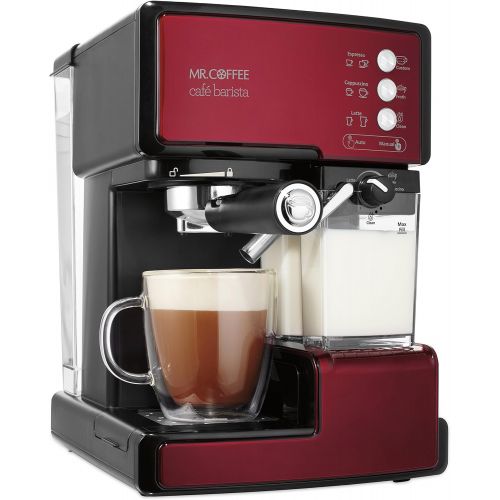  [아마존베스트]Mr. Coffee Cafe Barista Espresso and Cappuccino Maker, Red - BVMC-ECMP1106