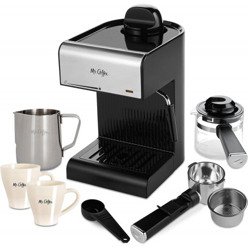  [아마존베스트]Mr. Coffee BVMC-ECM180 Steam Espresso with Starter Set, Black