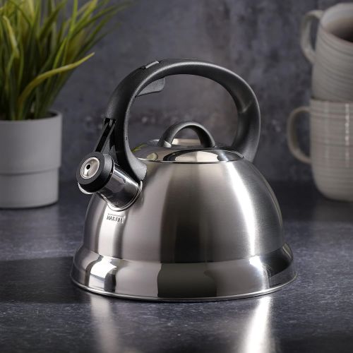  [아마존베스트]Mr. Coffee Flintshire Stainless Steel Whistling Tea Kettle, 1.75-Quart, Brushed Satin