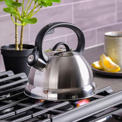  [아마존베스트]Mr. Coffee Flintshire Stainless Steel Whistling Tea Kettle, 1.75-Quart, Brushed Satin