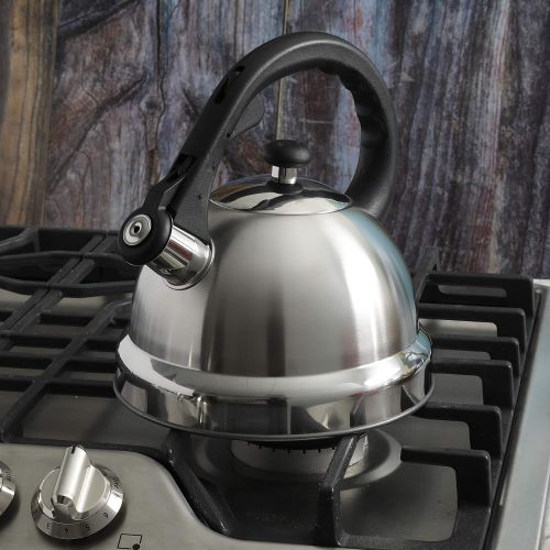  [아마존베스트]Mr. Coffee Mr Coffee Claredale Whistling Tea Kettle, 2.2-Quart, Brushed Stainless Steel