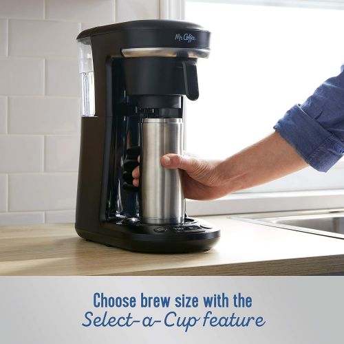  Mr. Coffee Pod + 10-Cup Space-Saving Combo Brewer, Black